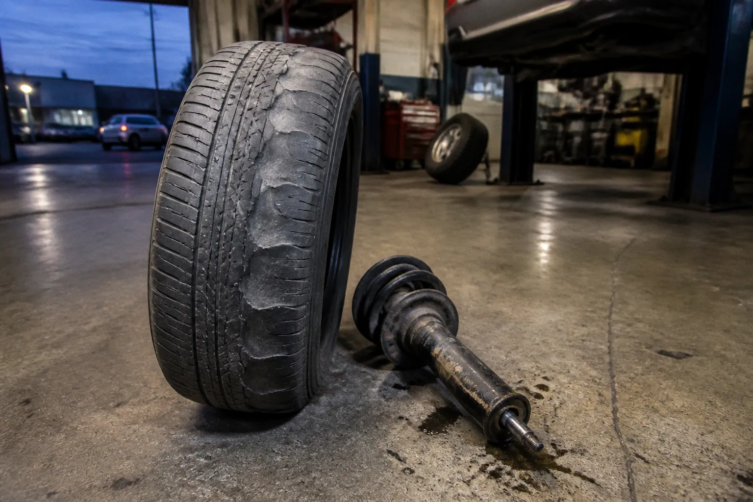 Tire cupping: why worn shocks cause uneven tread wear