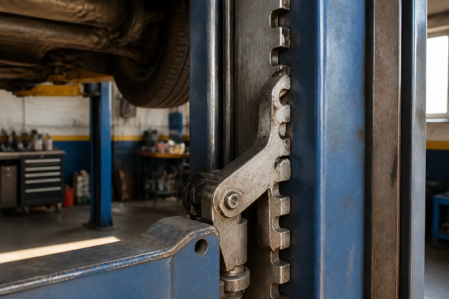 Two-post lift safety locks: why mechanical backups work
